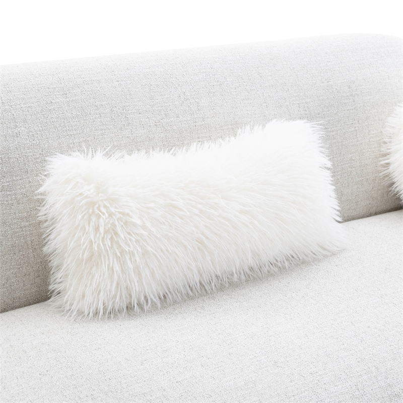 Furniture of America Ramos Chenille Bench-Style Seating Sofa in Beige