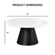 Furniture of America Coraly Faux Marble Top and Wood Round Coffee Table in Black