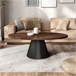 Furniture of America Mingle High-Gloss Wood Top Oval Coffee Table in Black