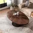 Furniture of America Mingle High-Gloss Wood Top Oval Coffee Table in Black