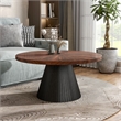 Furniture of America Mingle High-Gloss Wood Top Round Coffee Table in Black