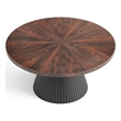Furniture of America Mingle High-Gloss Wood Top Round Coffee Table in Black