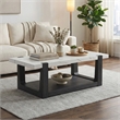 Furniture of America Coren Wood and Faux Marble Top Coffee Table in Black