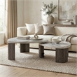 Furniture of America Toralle Solid Wood Nesting Tables with Casters in Gray