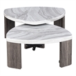 Furniture of America Toralle Solid Wood Nesting Tables with Casters in Gray