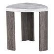 Furniture of America Toralle Solid Wood Triangle End Table with Casters in Gray