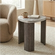 Furniture of America Toralle Solid Wood Triangle End Table with Casters in Gray