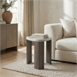 Furniture of America Toralle Solid Wood Triangle End Table with Casters in Gray
