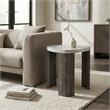 Furniture of America Toralle Solid Wood Triangle End Table with Casters in Gray