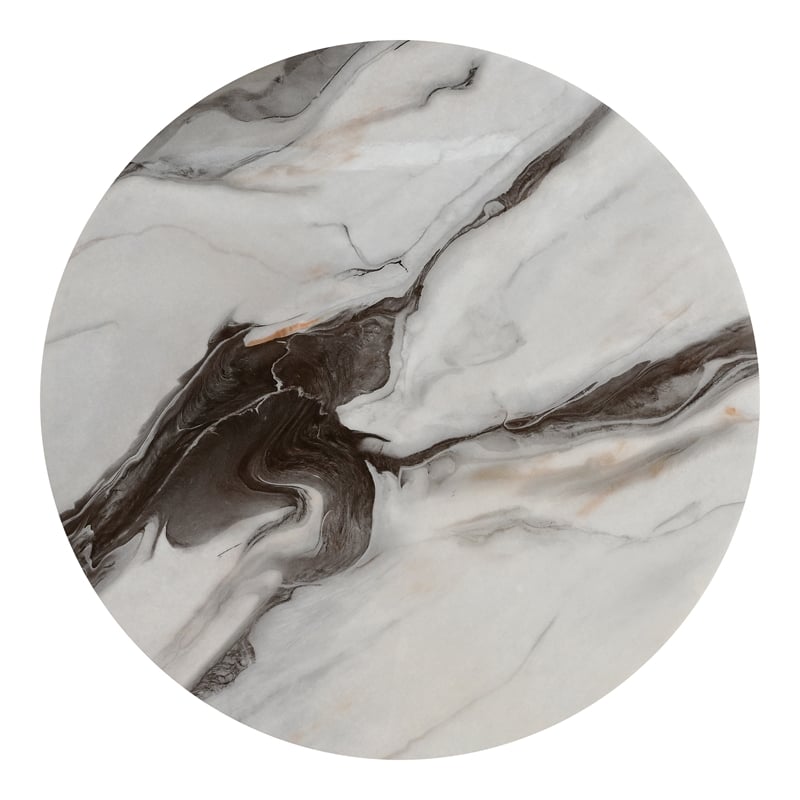 Furniture of America Mirena Wood and Faux Marble Top Round Coffee Table in Black