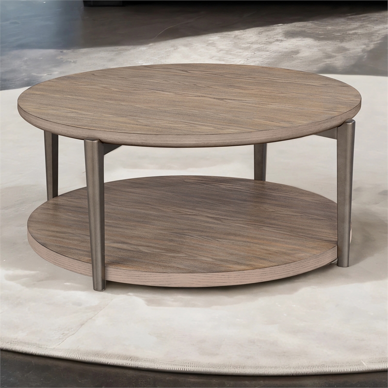 Furniture of America Onos Solid Wood Storage Coffee Table with Casters in Brown
