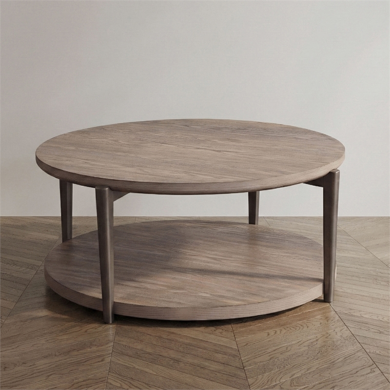 Furniture of America Onos Solid Wood Storage Coffee Table with Casters in Brown