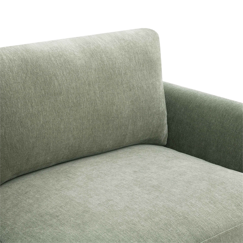 Furniture of America Naria Chenille Soft Track Arm Sofa in Green