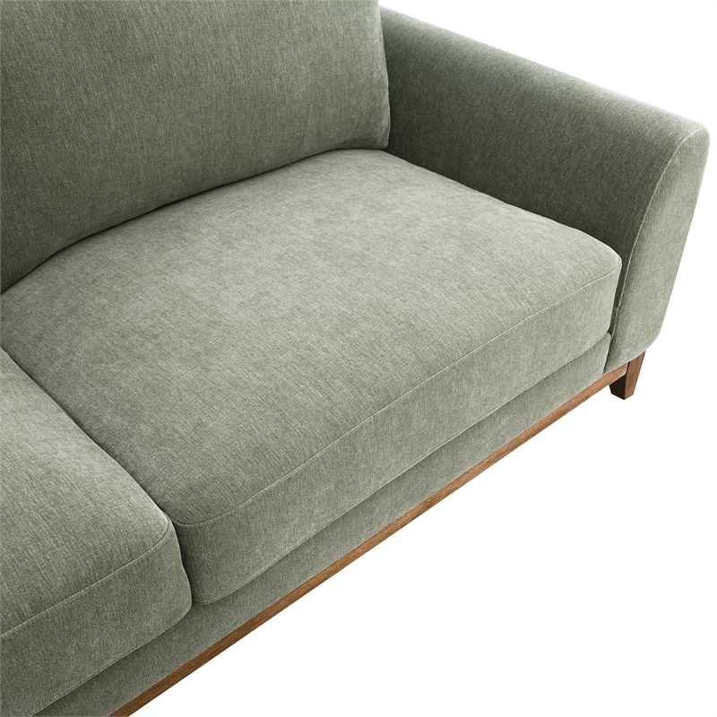 Furniture of America Naria Chenille Soft Track Arm Sofa in Green