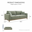 Furniture of America Naria Chenille Soft Track Arm Sofa in Green