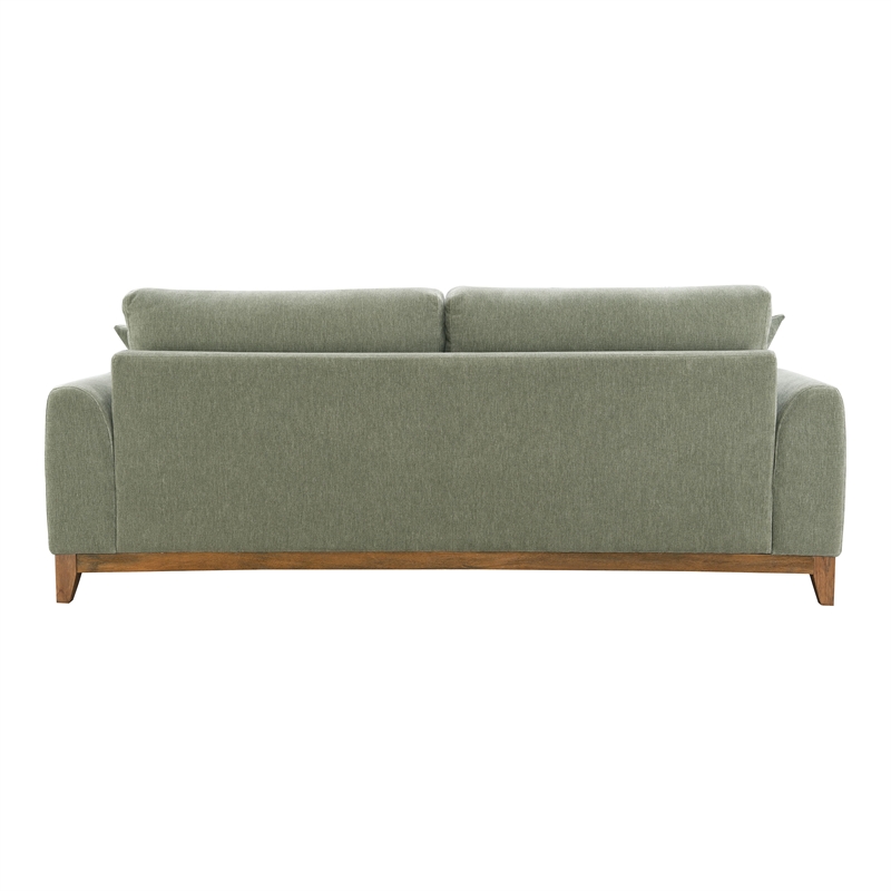 Furniture of America Naria Chenille Soft Track Arm Sofa in Green