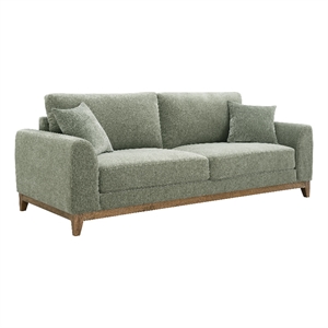 Furniture of America Naria Chenille Soft Track Arm Sofa in Green