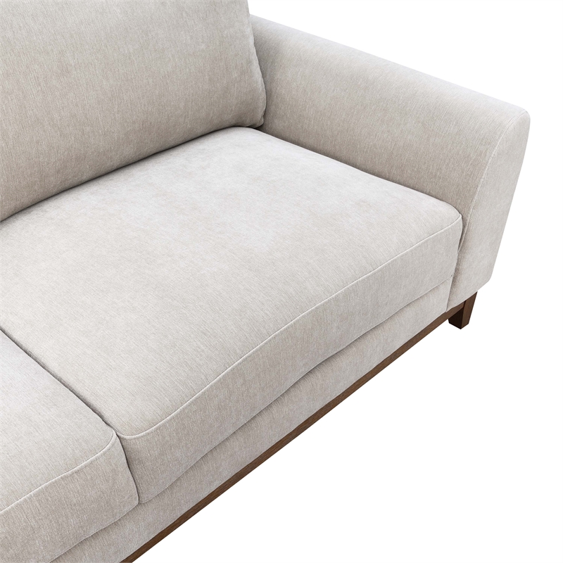 Furniture of America Naria Chenille Soft Track Arm Sofa in Light Gray