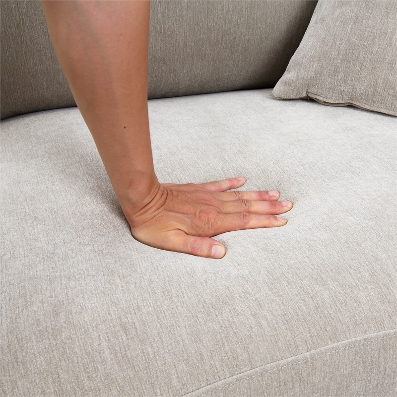 Furniture of America Naria Chenille Soft Track Arm Sofa in Light Gray