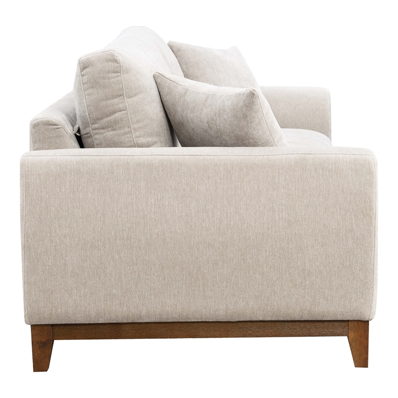 Furniture of America Naria Chenille Soft Track Arm Sofa in Light Gray