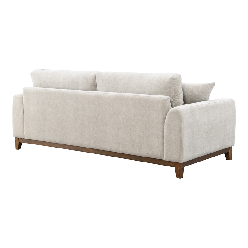 Furniture of America Naria Chenille Soft Track Arm Sofa in Light Gray