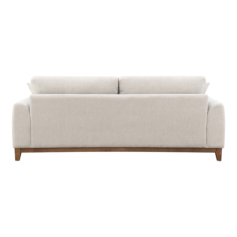 Furniture of America Naria Chenille Soft Track Arm Sofa in Light Gray