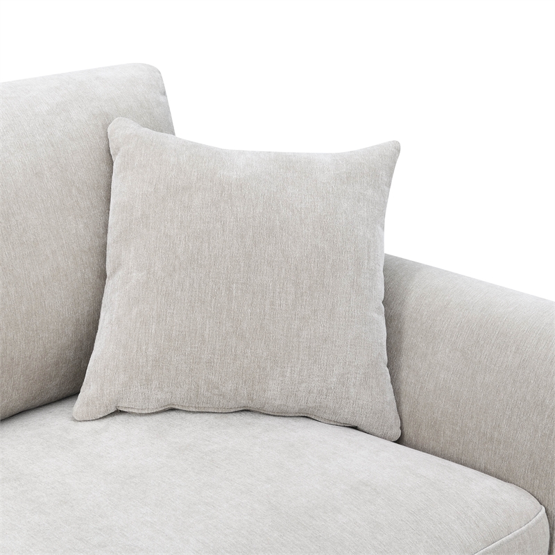 Furniture of America Naria Chenille Soft Track Arm Sofa in Light Gray
