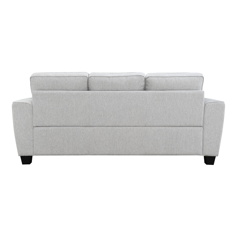 Furniture of America Emeria Chenille Soft Tapered Arm Sofa in Light Gray