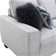 Furniture of America Emeria Chenille Soft Tapered Arm Sofa in Light Gray