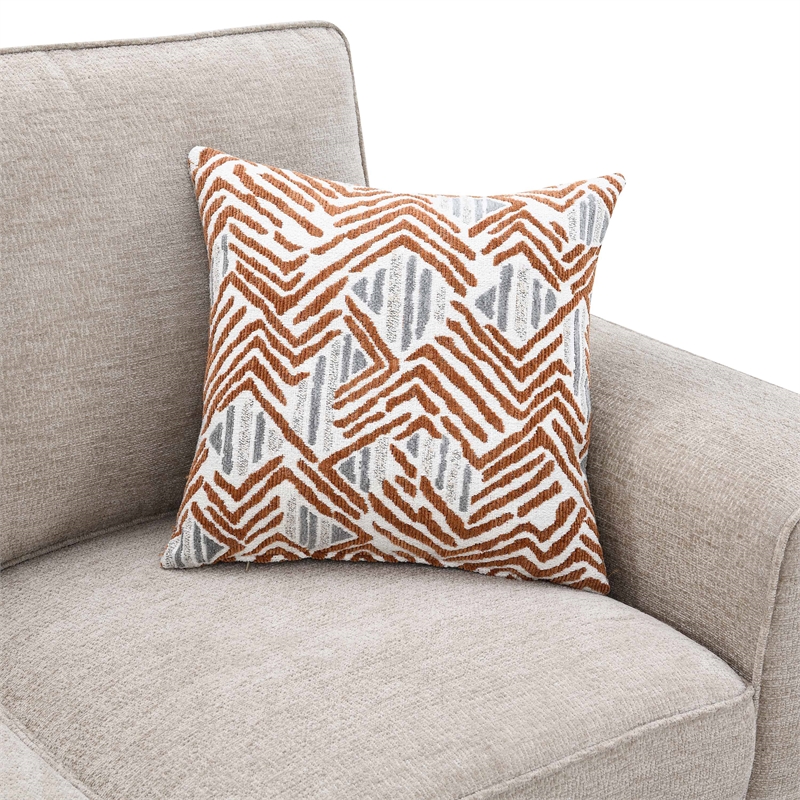 Furniture of America Emeria Chenille Soft Tapered Arm Sofa in Taupe