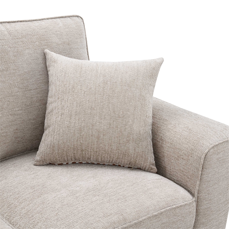 Furniture of America Emeria Chenille Soft Tapered Arm Sofa in Taupe