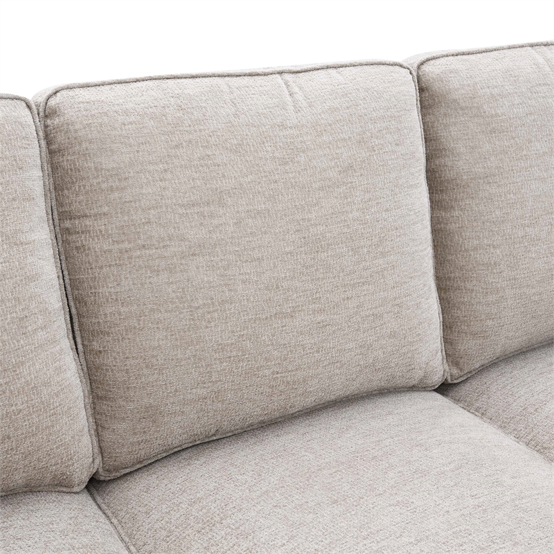 Furniture of America Emeria Chenille Soft Tapered Arm Sofa in Taupe