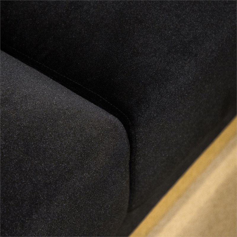 Furniture of America Samison Fabric Zebra Print Gold Trim Sofa in Black