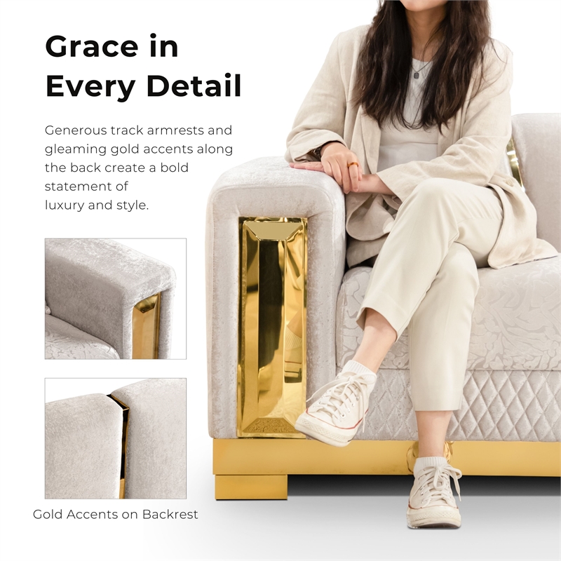 Furniture of America Afra Fabric Soft Curved Track Arms Sofa in Black