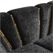 Furniture of America Afra Fabric Soft Curved Track Arms Sofa in Black