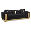 Furniture of America Afra Fabric Soft Curved Track Arms Sofa in Black