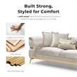 Furniture of America Ranera Fabric Flare Channeled Arms Sofa in Beige