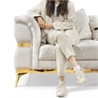Furniture of America Ranera Fabric Flare Channeled Arms Sofa in Beige