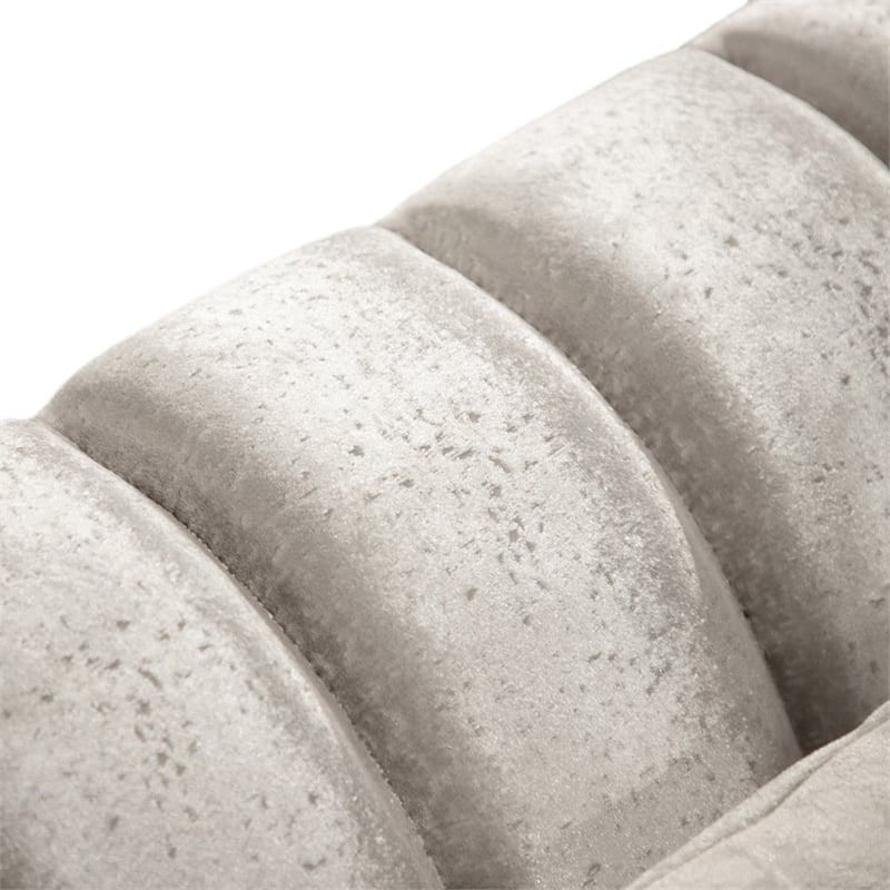 Furniture of America Ranera Fabric Flare Channeled Arms Sofa in Beige