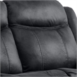 FOA Moya Faux Leather Manual Reclining Sofa with Drop-Down Table in Black