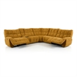 Furniture of America Tavie Chenille L-Shaped Power Sectional with USB in Yellow