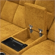 Furniture of America Tavie Chenille L-Shaped Power Sectional with USB in Yellow