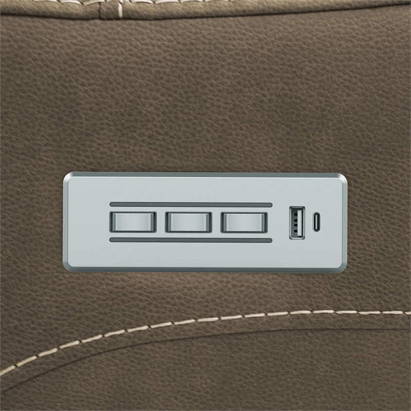 Furniture of America Brio Fabric Power Sectional with Lift Chair in Brown