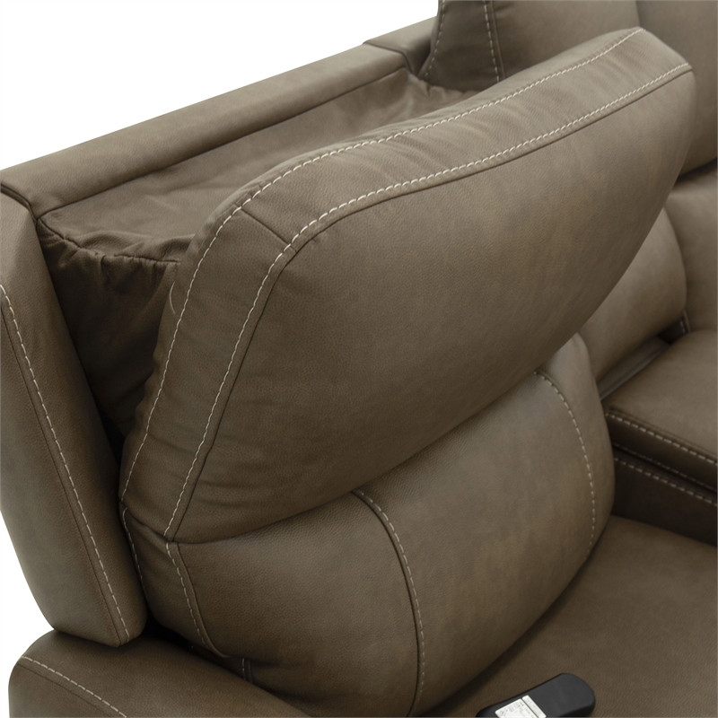 Furniture of America Brio Fabric Power Sectional with Lift Chair in Brown