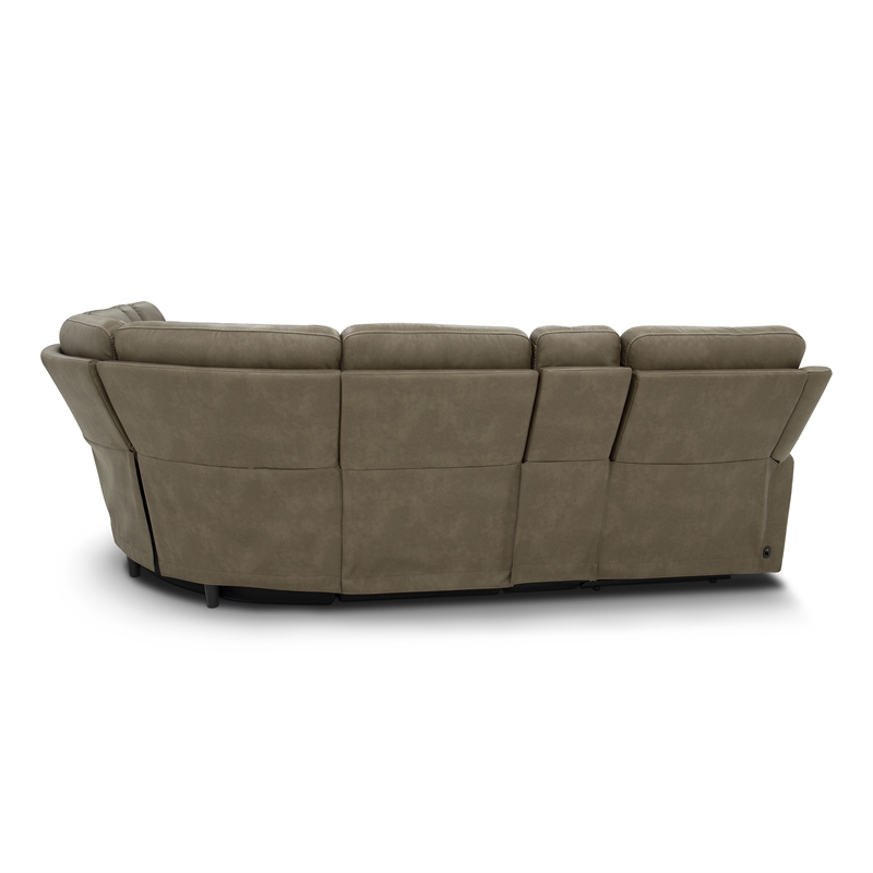 Furniture of America Brio Fabric Power Sectional with Lift Chair in Brown
