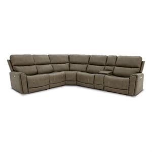 Furniture of America Brio Fabric Power Sectional with Lift Chair in Brown