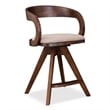 Furniture of America Nazaen Wood Barrel Back Counter Stools in Walnut (Set of 2)