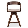 Furniture of America Nazaen Wood Barrel Back Counter Stools in Walnut (Set of 2)