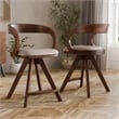 Furniture of America Nazaen Wood Barrel Back Counter Stools in Walnut (Set of 2)