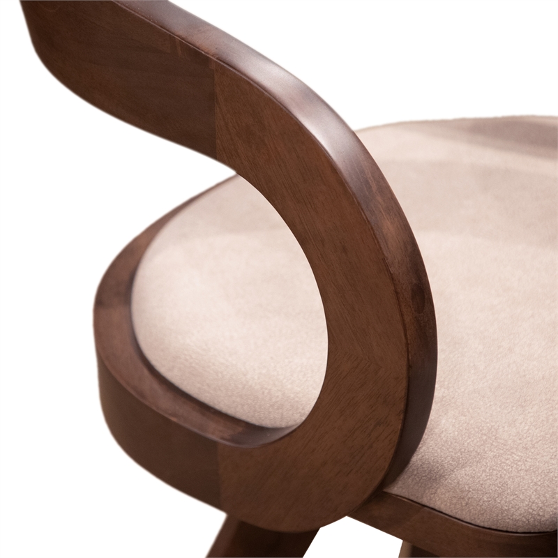 Furniture of America Nazaen Wood Barrel Back Counter Stools in Walnut (Set of 2)